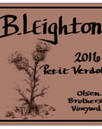 B. Leighton Yakima Valley Olsen Brothers Vineyard Petit Verdot 2016 750ml